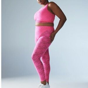 Savage X Fenty Hot Pink Lace Leggings